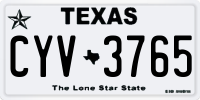 TX license plate CYV3765