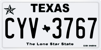 TX license plate CYV3767