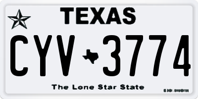 TX license plate CYV3774