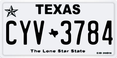 TX license plate CYV3784