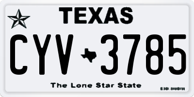TX license plate CYV3785