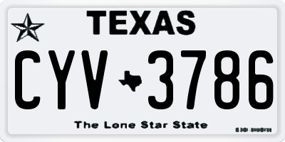 TX license plate CYV3786