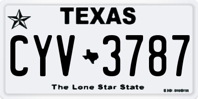 TX license plate CYV3787