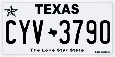 TX license plate CYV3790
