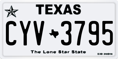 TX license plate CYV3795