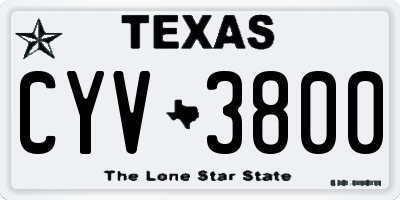 TX license plate CYV3800
