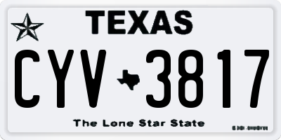 TX license plate CYV3817