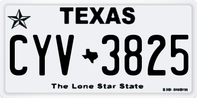 TX license plate CYV3825