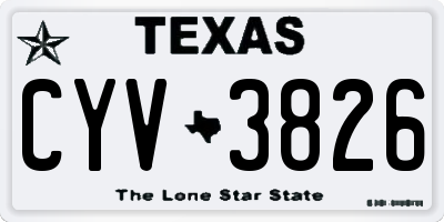 TX license plate CYV3826