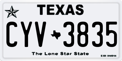 TX license plate CYV3835