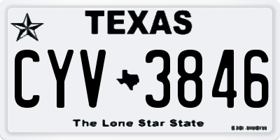 TX license plate CYV3846