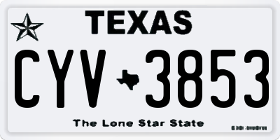 TX license plate CYV3853