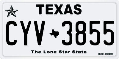 TX license plate CYV3855
