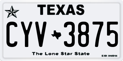 TX license plate CYV3875