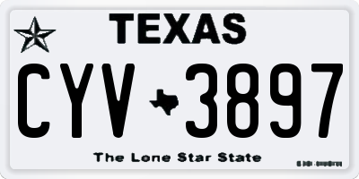 TX license plate CYV3897
