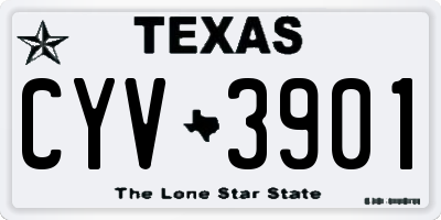 TX license plate CYV3901