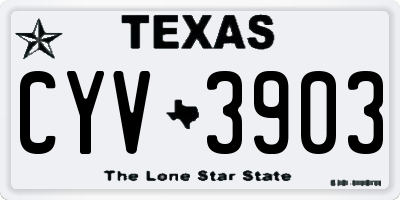 TX license plate CYV3903