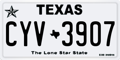 TX license plate CYV3907