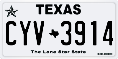 TX license plate CYV3914