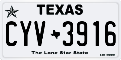 TX license plate CYV3916