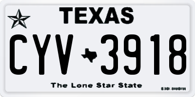 TX license plate CYV3918