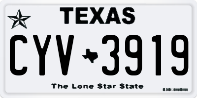 TX license plate CYV3919