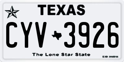 TX license plate CYV3926