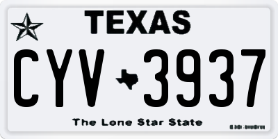 TX license plate CYV3937