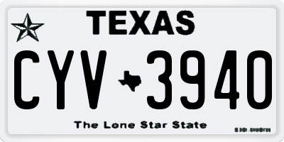 TX license plate CYV3940