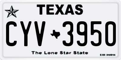 TX license plate CYV3950