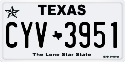 TX license plate CYV3951