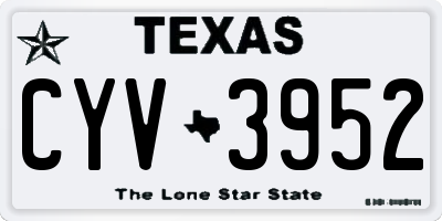 TX license plate CYV3952