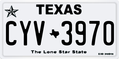 TX license plate CYV3970