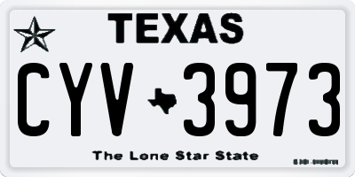 TX license plate CYV3973
