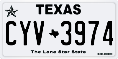 TX license plate CYV3974