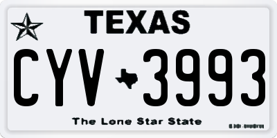 TX license plate CYV3993