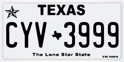 TX license plate CYV3999