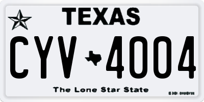 TX license plate CYV4004
