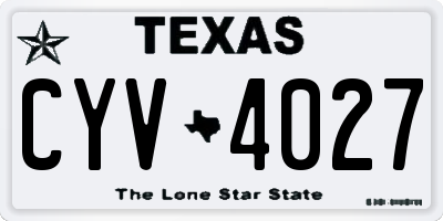 TX license plate CYV4027
