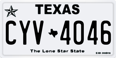 TX license plate CYV4046