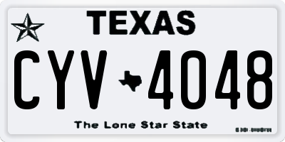 TX license plate CYV4048