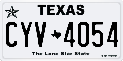 TX license plate CYV4054