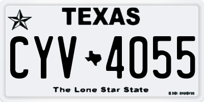 TX license plate CYV4055