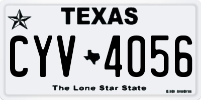 TX license plate CYV4056