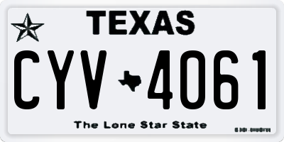 TX license plate CYV4061