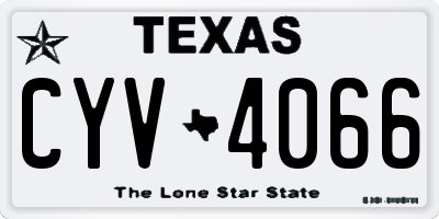 TX license plate CYV4066
