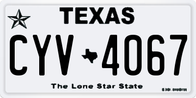 TX license plate CYV4067