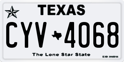 TX license plate CYV4068