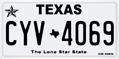 TX license plate CYV4069
