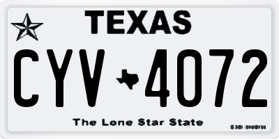 TX license plate CYV4072